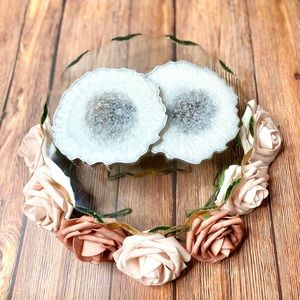 Set of 2 Coasters/Resin Geode Coasters/Gift idea
